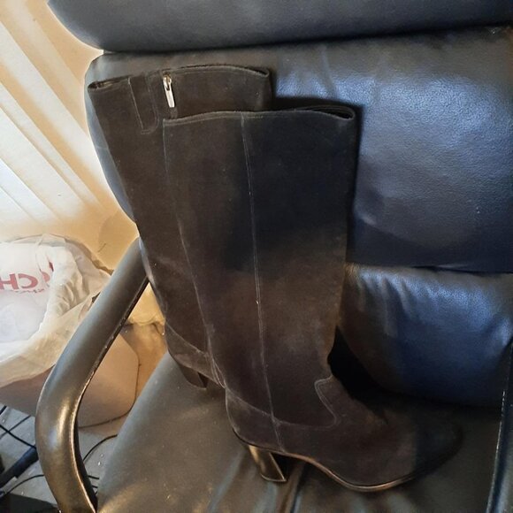 NEW ! Vince Camuto Pearlanie Over Knee Boot Suede Black Size Various - Picture 3 of 5